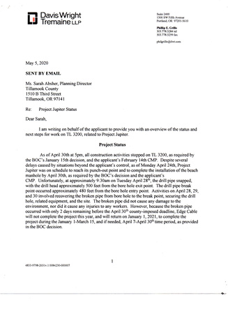 05/05/20 Letter from Grillo to Absher - page 1