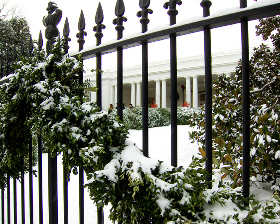 White House and Snow